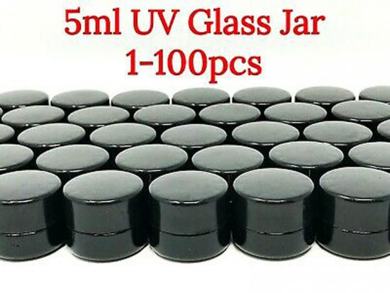 Black UV CR glass jar