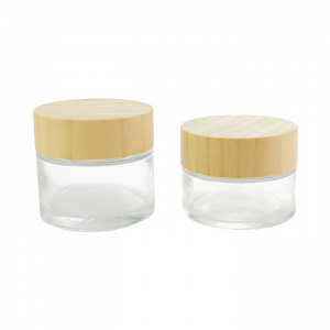 Pot de crème en verre de couvercle en bois d'emballage cosmétique de vente chaude - Safecare