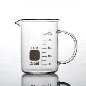 Bécher blanc en verre transparent de vente chaude 5 ml 10 ml 50 ml 100 ml 200 ml 250 ml 500 ml 1000 ml Bécher en verre
 - Safecare