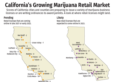 Le marché californien de la marijuana continue de croître alors que de plus en plus de villes et de comtés adoptent le mj