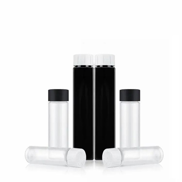 Tube en plastique pré-roll de 125 mm PET noir avec capuchon résistant aux enfants de 22 mm